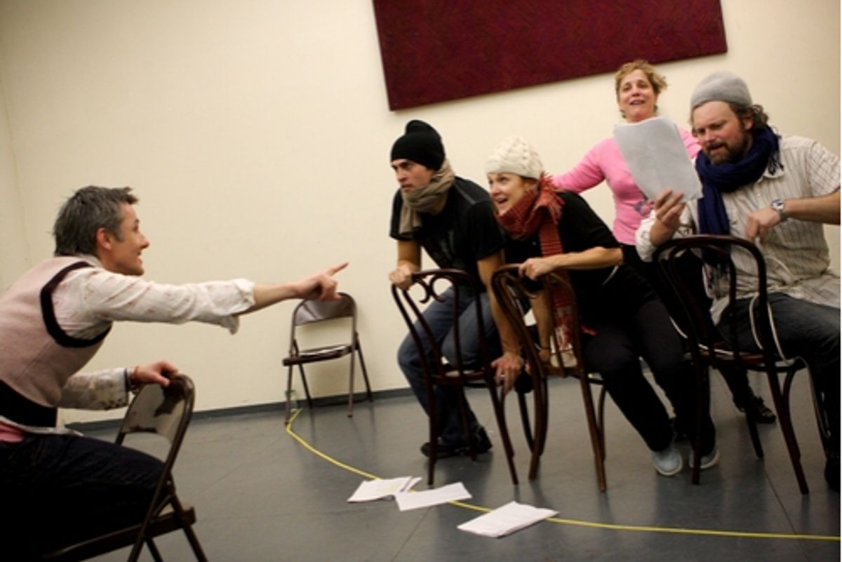 Jonathan Butterell, Cheyenne Jackson, Victoria Clark, Claudia Shear and John Ellison Conlee at 'The 24 Hour Musicals'