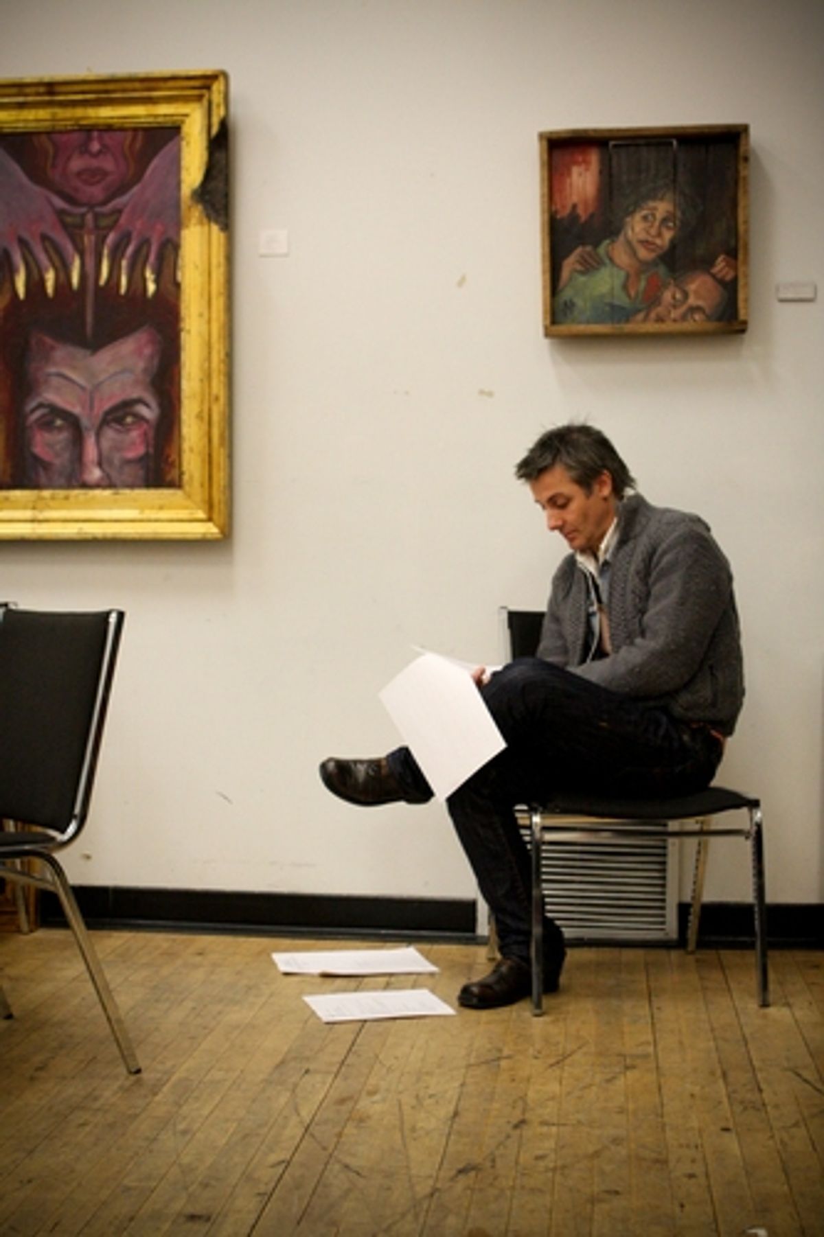 Jonathan Butterell reads through the scripts at 'The 24 Hour Musicals'