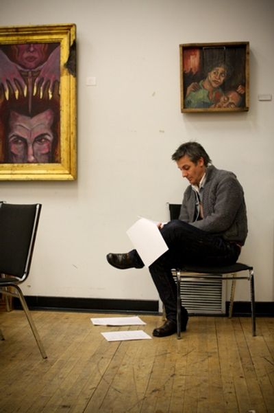 Jonathan Butterell reads through the scripts Photo