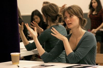Michelle Federer offers pointers for a BAA student Photo