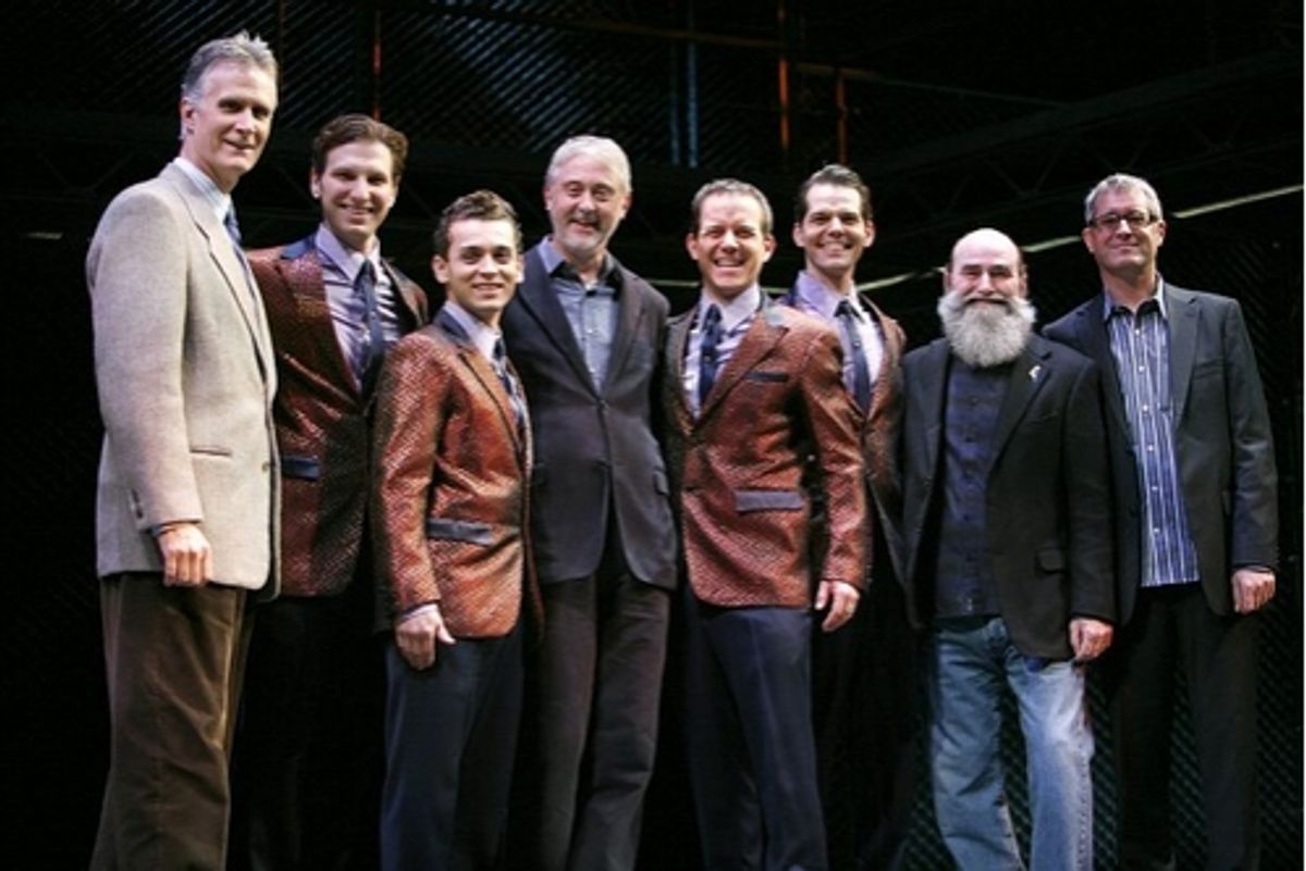 l-r: Edward Strong, Sebastian Arcelus, Michael Longoria, Gavin Jennings, Christian Hoff, J. Robert Spencer, Michael David and Rodney Rigby at 