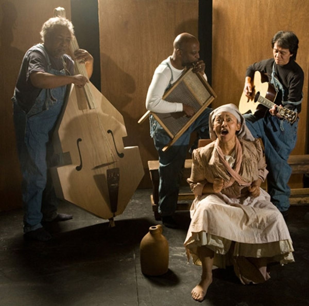 (l-r back) Harry Mann, Jasper McGruder, Yukio Tsuji, (front) Sheila Dabney at 