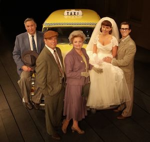 Harvey Fierstein, Tom Wopat, Faith Prince, Leslie Kritzer at Matt Cavenaugh Photo