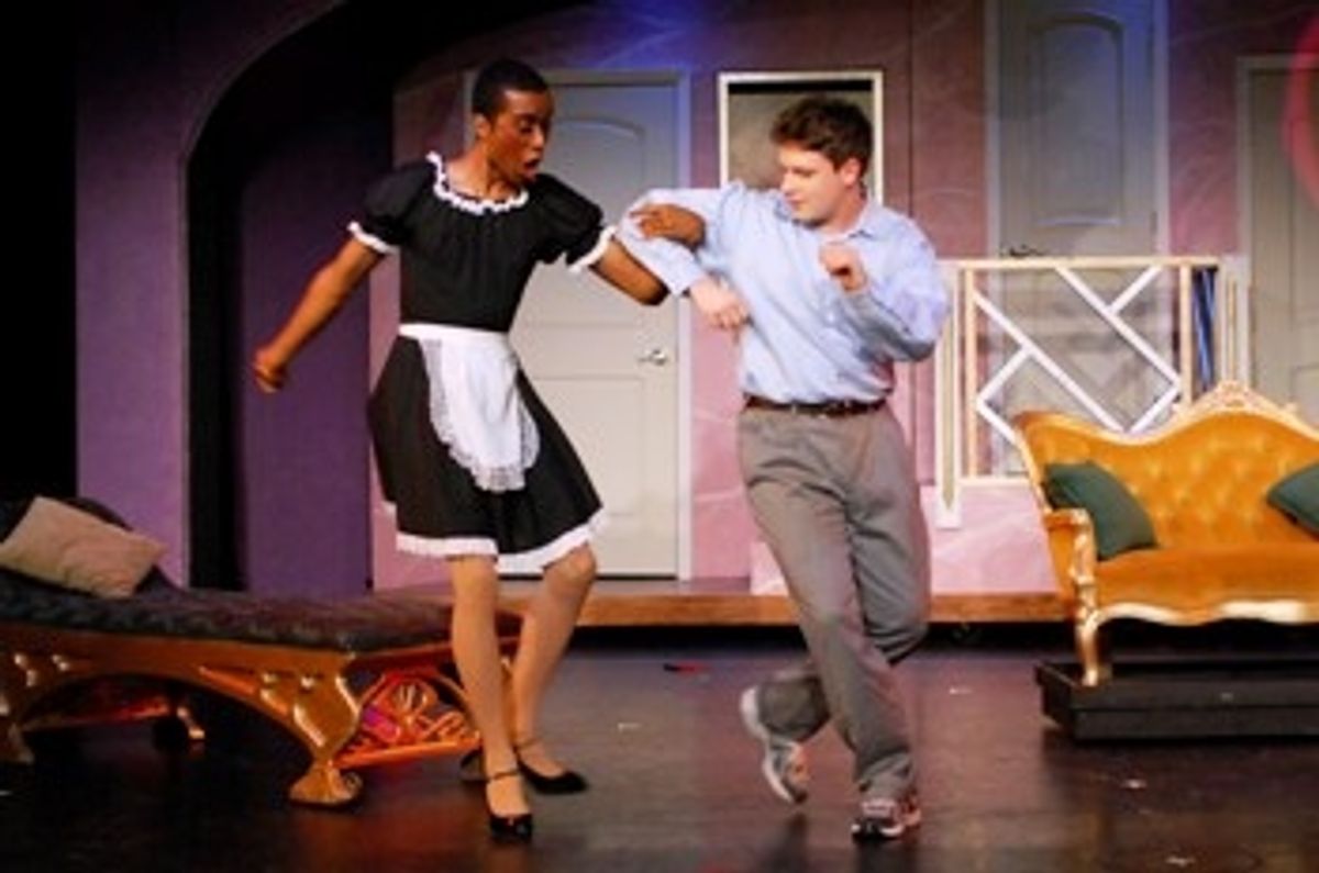 The Family at Home: Jacob, the maid (Stephen Galloway, Jr.), and Jean-Michel, the son (Sam Ludwig). at 