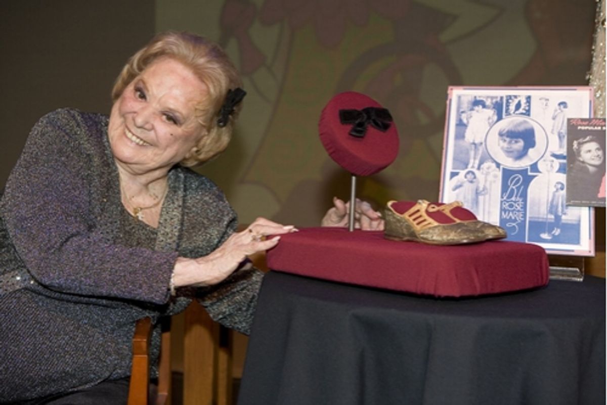 Rose Marie: The Baby Rose Marie dress and shoes from 'Baby Rose Marie the Child Wonder,' a dress from 'The Dick Van Dyke Show' and her signature black hair bow at 