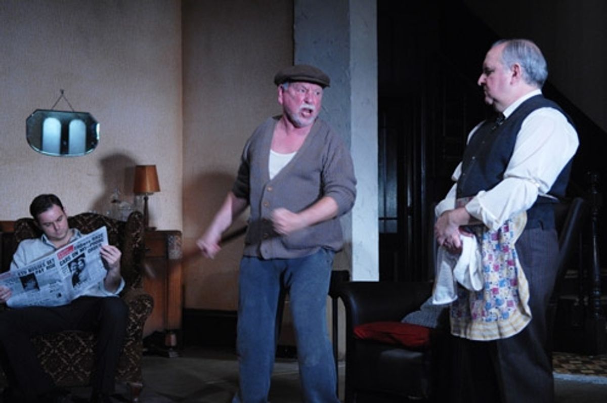 (l-r) Danny Dyer, Kenneth Cranham, Anthony O'Donnell at 