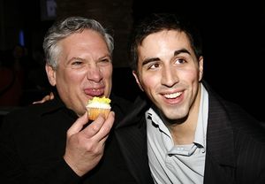 Harvey Fierstein and Matthew Scott with the new A Catered Affair cupcake @ BroadwayWorld Harvey Fierstein and Matthew Scott with the new A Catered Affair cupcake Photo