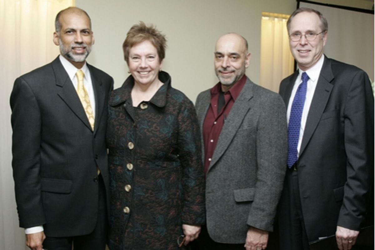 l-r: Andre de Quadros (Boston University's School of Music Director), Lynne Allen (BU's School of Visual Arts Director), Jim Petosa (BU's School of Theater Director and InCite Arts Festival Producer), and Walt Meissner (Dean of BU's College of Fine Arts p at 