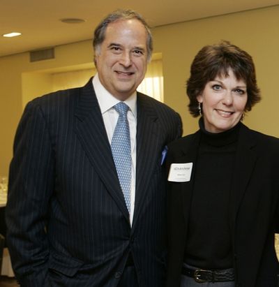 l-r: Stewart Lane (Broadway producer and BU School of Theatre alumnus), and Ellen Car Photo