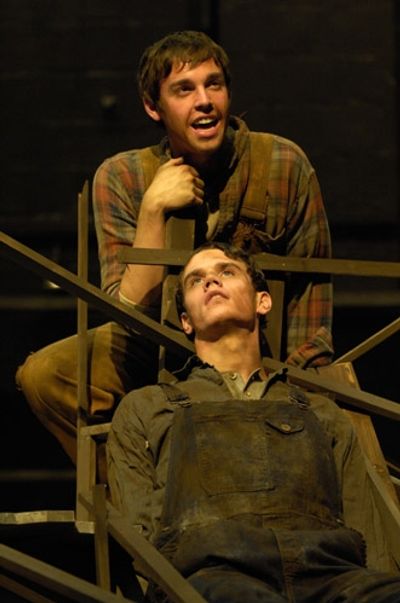 Nic Rouleau (Homer) and Jay Armstrong Johnson (Floyd) sing "Daybreak" Photo