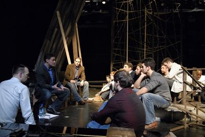 Adam Guettel with John Simpkins and cast Photo