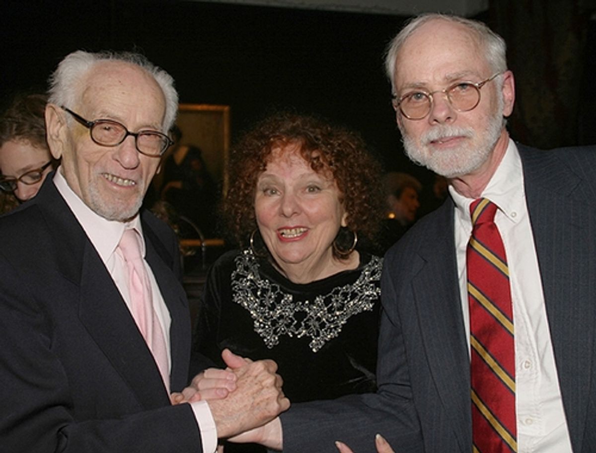 l-r: Eli Wallach, TNC Executive Artistic Director Crystal Field, and James Walker (honored at the event for his work on behalf of fundraising for TNC's Arts-In-Education program) at 'Love n Courage' Gala