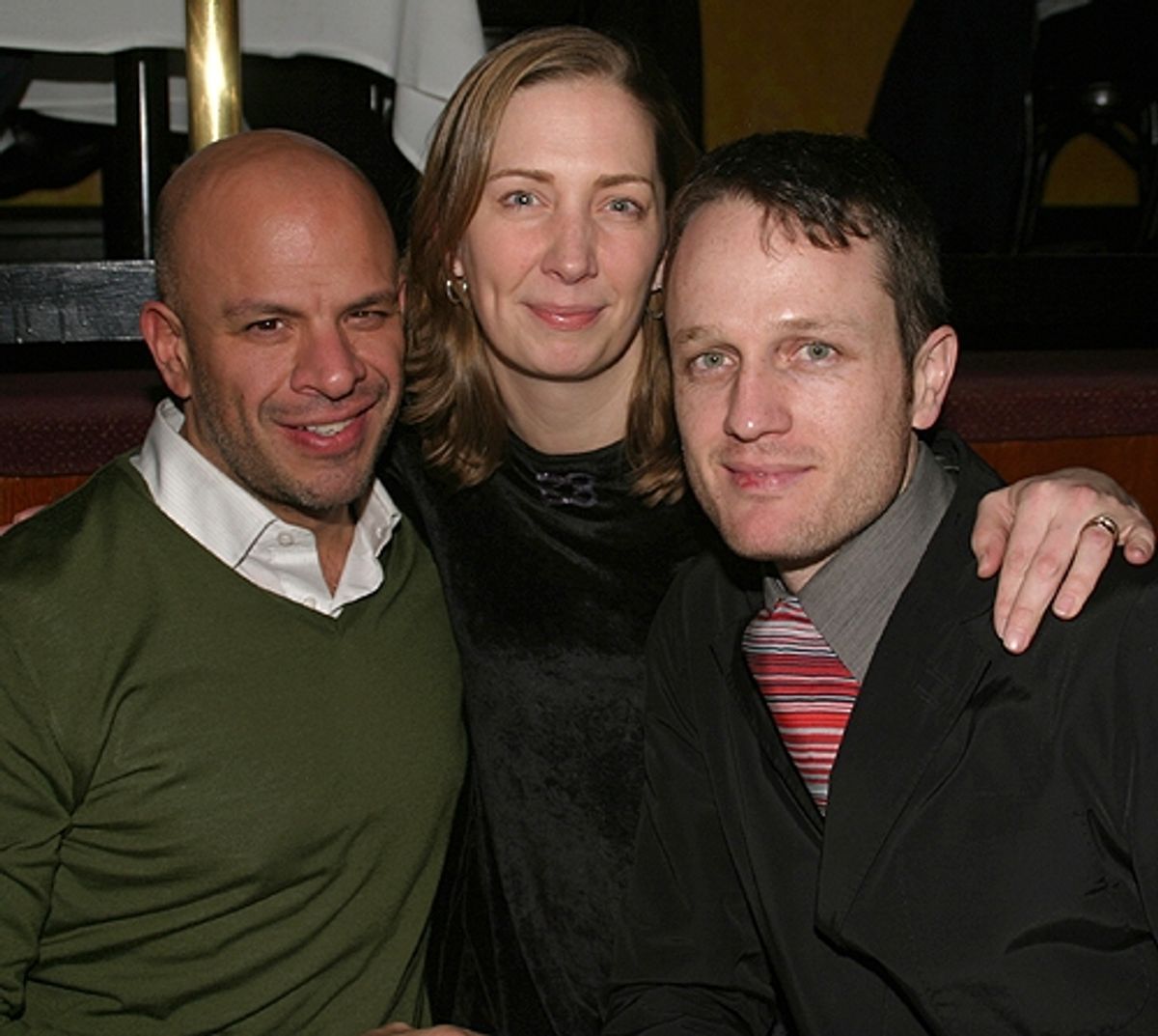 Agent Mark Subias, Vineyard Executive Director Jennifer Garvey-Blackwell and singer/songwriter Todd Almond at 