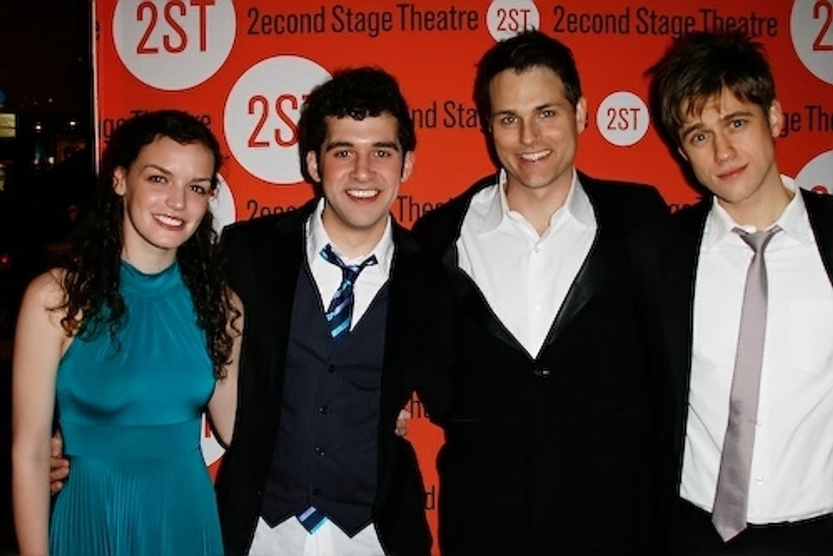l-r: Jennifer Damiano, Adam Chanler-Berat, Asa Somers and Aaron Tveit at 