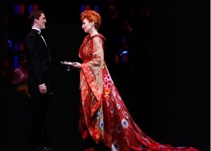 Matt Owen and Dee Hoty (wearing Seattle couture designer Luly Yang's $30,000 "Passage to Shanghai" gown) @ BroadwayWorld Matt Owen and Dee Hoty (wearing Seattle couture designer Luly Yang's $30,000 "Passage Photo