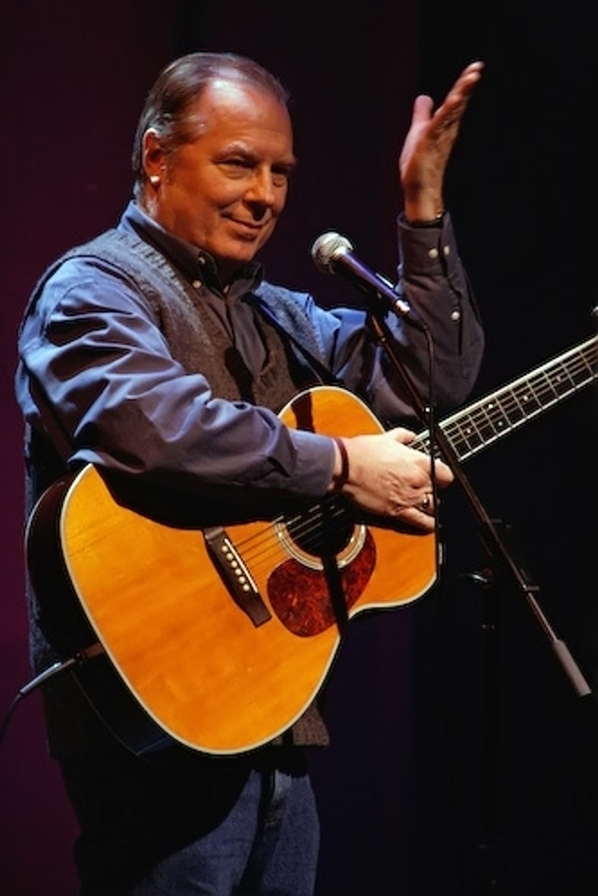 Michael McKean, formerly of Spinal Tap, entertains the crowd with an original song about 'Sweeney Todd' at 