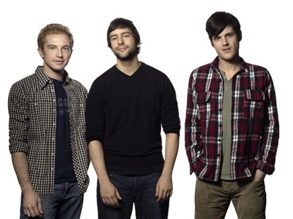 l-r: Gideon Banner (Benjamin), Itamar Moses (playwright) and Michael Esper (David) Photo