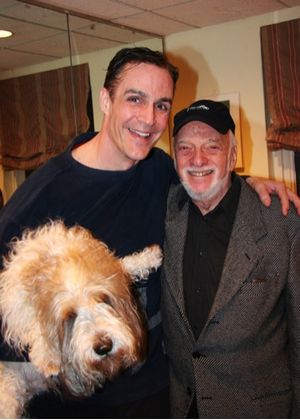 Howard McGillin and Hal Prince backstage (with Howard's dog, Teddy) Photo