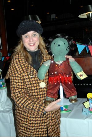Lisa Lambert (lyricist) with The Drowsy Chaperone Bear Photo