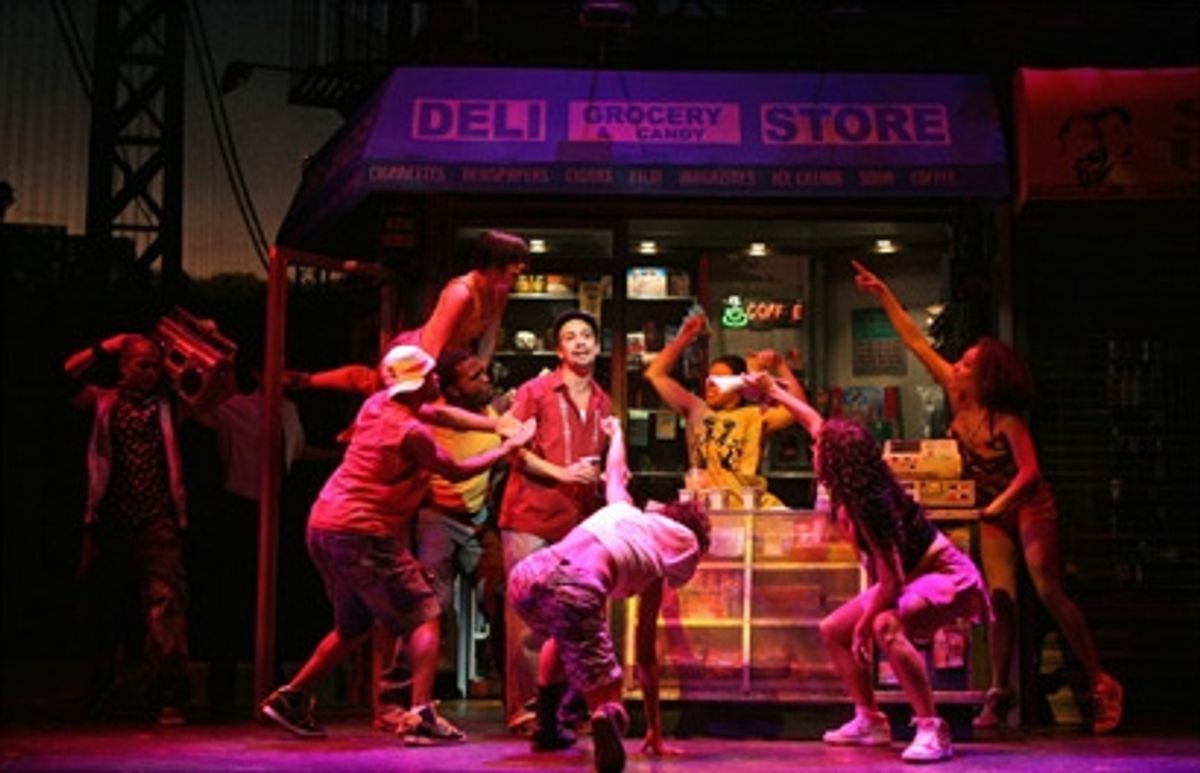Lin-Manuel Miranda (center) and cast at 