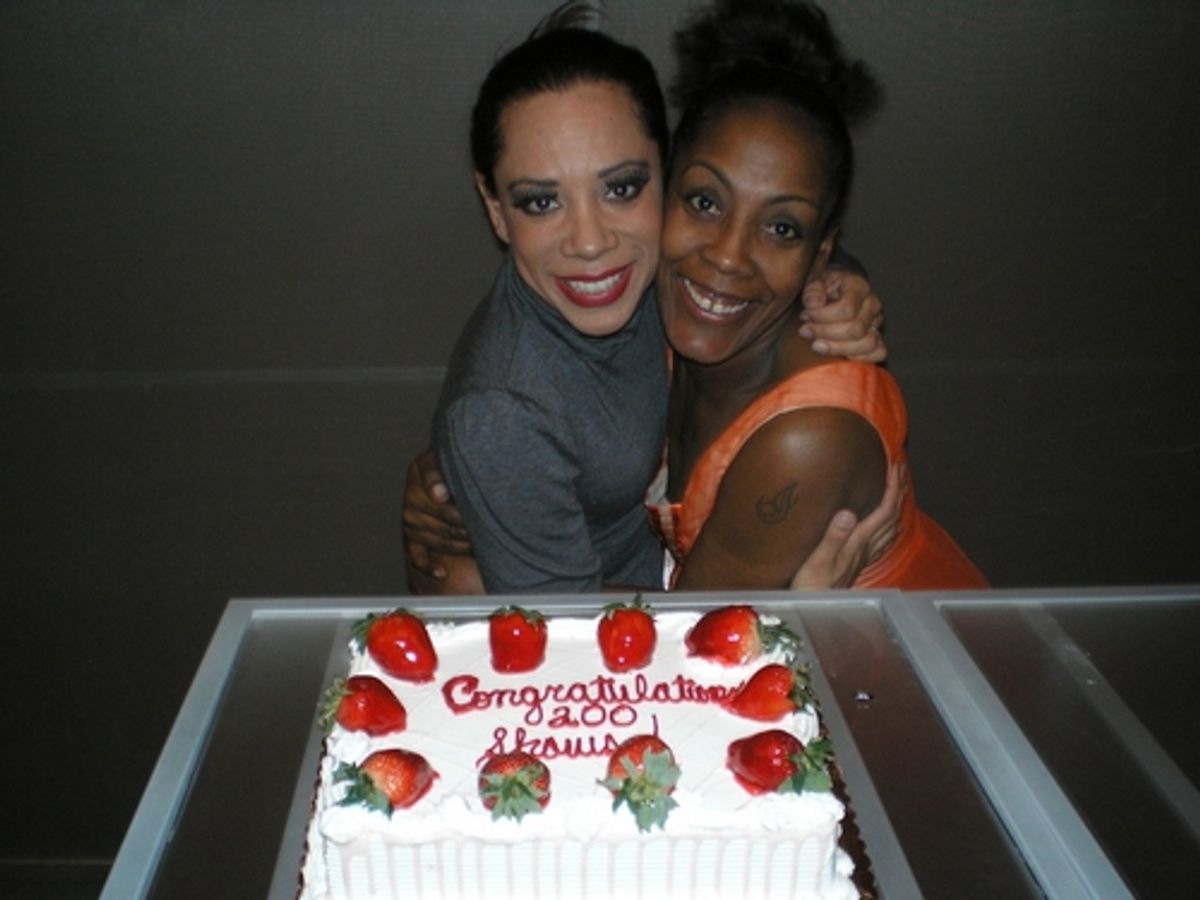 Selenis Leyva and Xiomara Laugart (in orange) portray Celia in the show at 