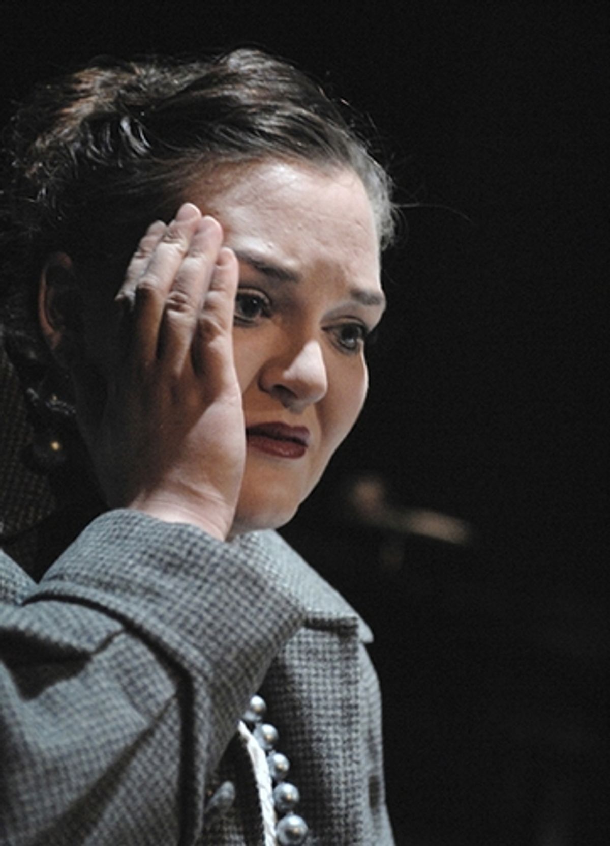 Jessica Stavros in Michael Nyman's one-act opera The Man Who Mistook His Wife for a Hat at Boston University's InCite Festival in NYC