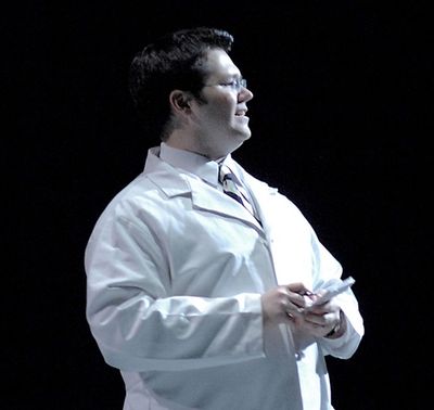 Dan Gerdes in Michael Nyman's one-act opera The Man Who Mistook His Wife for a Hat  Photo