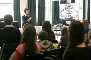 Jason Robert Brown mentors students Photo