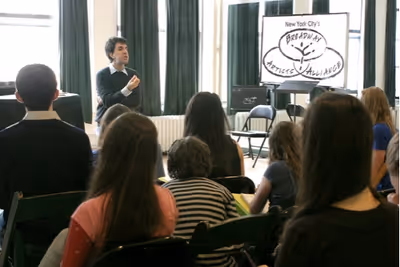 Jason Robert Brown mentors students Photo
