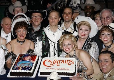 Karen Ziemba, Edward Hibbert, David Hyde Pierce, Megan Sikora, Debra Monk and the cas Photo