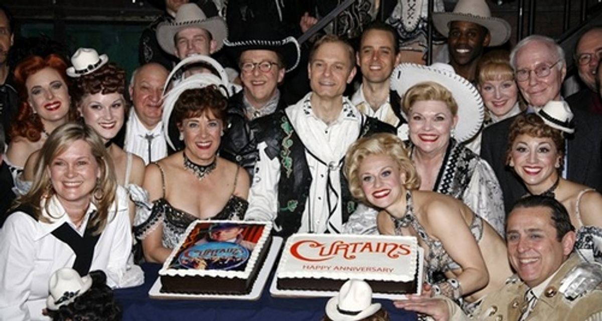Karen Ziemba, Edward Hibbert, David Hyde Pierce, Megan Sikora, Debra Monk and the cast of Curtains at 