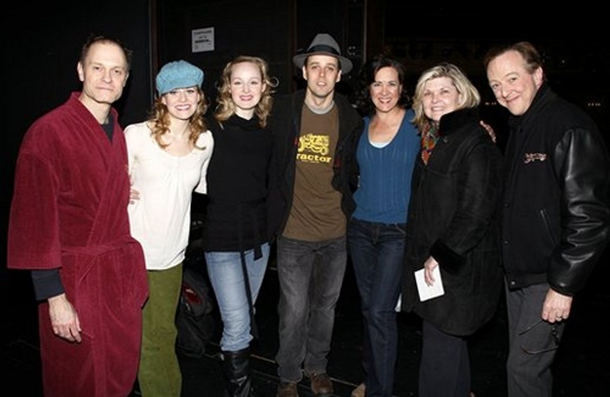 David Hyde Pierce, Megan Sikora, Erin Davie, Noah Racey, Karen Ziemba, Debra Monk and Edward Hibbert at 
