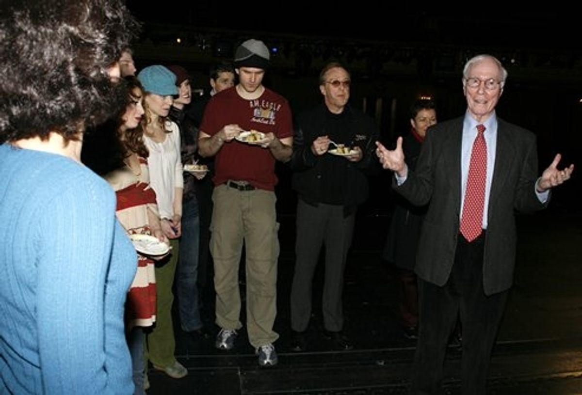 Roger Berlind and the cast of Curtains at 