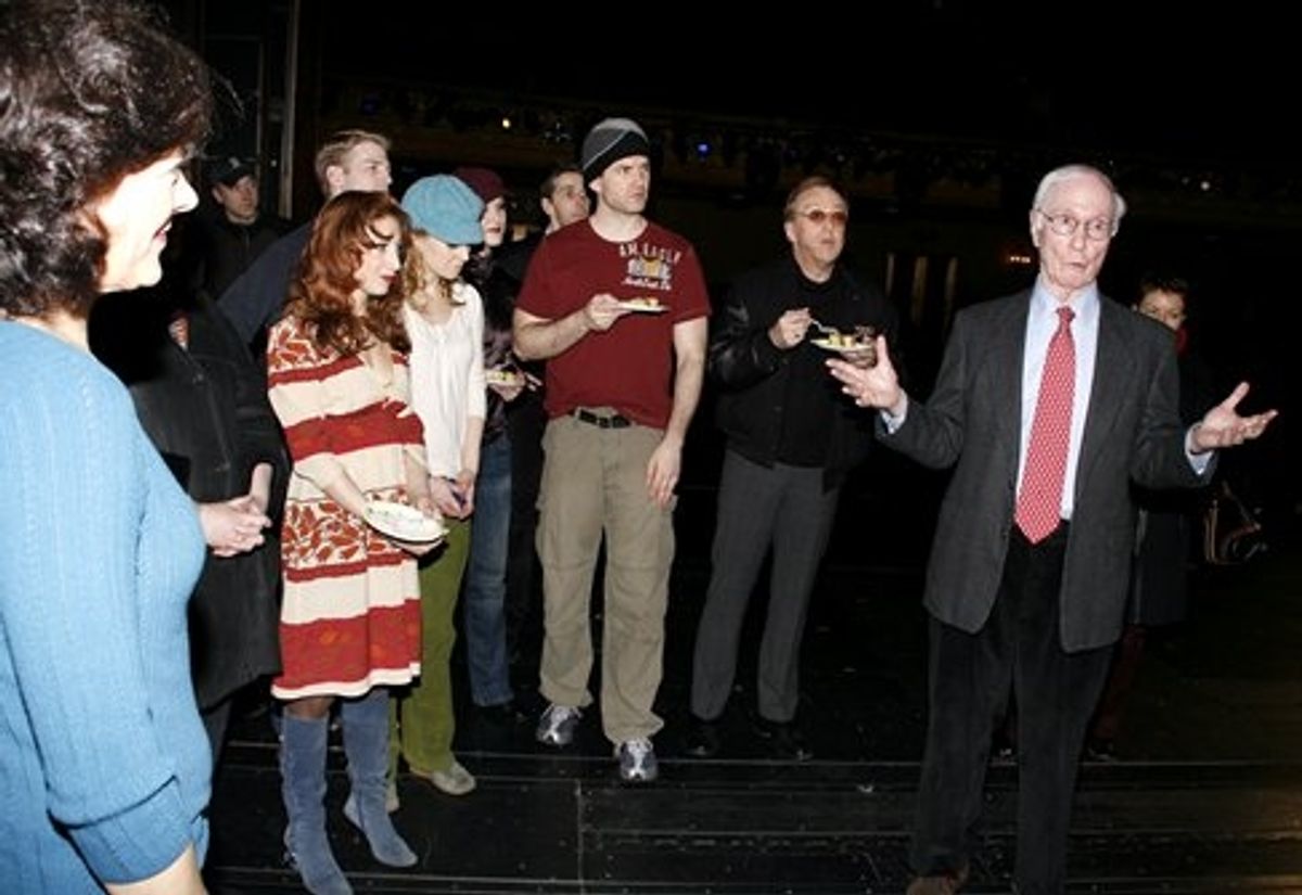 Roger Berlind and the cast of Curtains at 