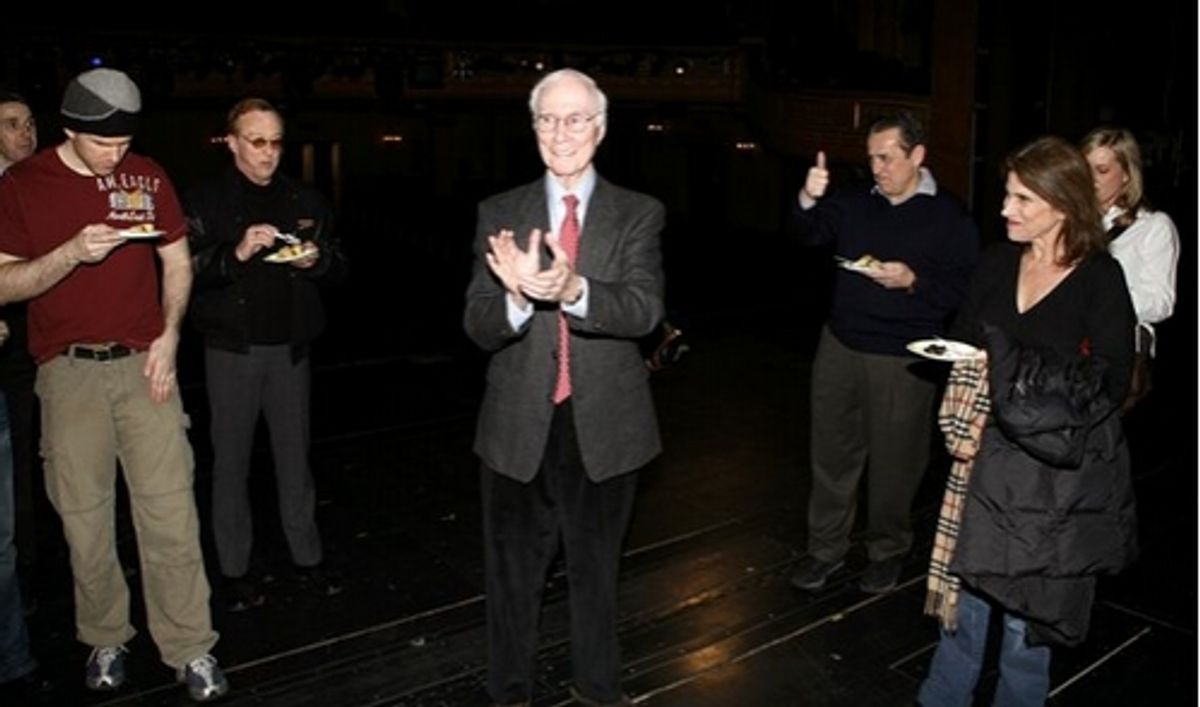 Roger Berlind and the cast of Curtains at 