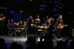 Christian Gibbs and Stew with the band and cast @ BroadwayWorld Christian Gibbs and Stew with the band and cast Photo