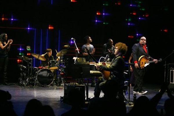 Christian Gibbs and Stew with the band and cast Photo