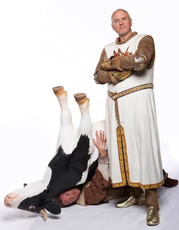 Alan Dale (King Arthur) and Andrew Spillett (Patsy) Photo