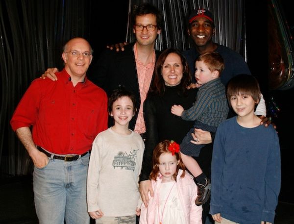 Molly Shannon and family meet with Eddie Korbich, Norm Lewis, Trevor Braun, and Brian Photo