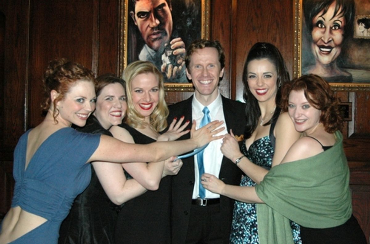 Jeffry Denman with Donna Lynne Champlin, Erin Crouch, Meredith Patterson, Kristin Beth Williams and Kerry O'Malley at 