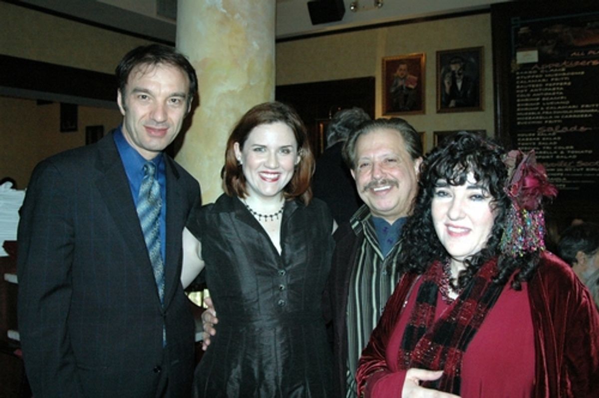 Ilir Rizaj (Tony DiNapoli's Restaurant Times Square), Donna Lynne Champlin,Ellis Nassour andÃ¯Â¿Â½Barbara Siegel at 