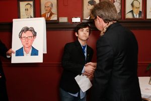 A stoic Henry Hodges greets Thomas Schumacher @ BroadwayWorld A stoic Henry Hodges greets Thomas Schumacher Photo
