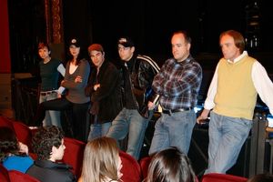 Jennifer Lee Crowl, Sarrah Strimel, Roger Bart, Barrett Martin, Kevin Ligon, and Jack Photo