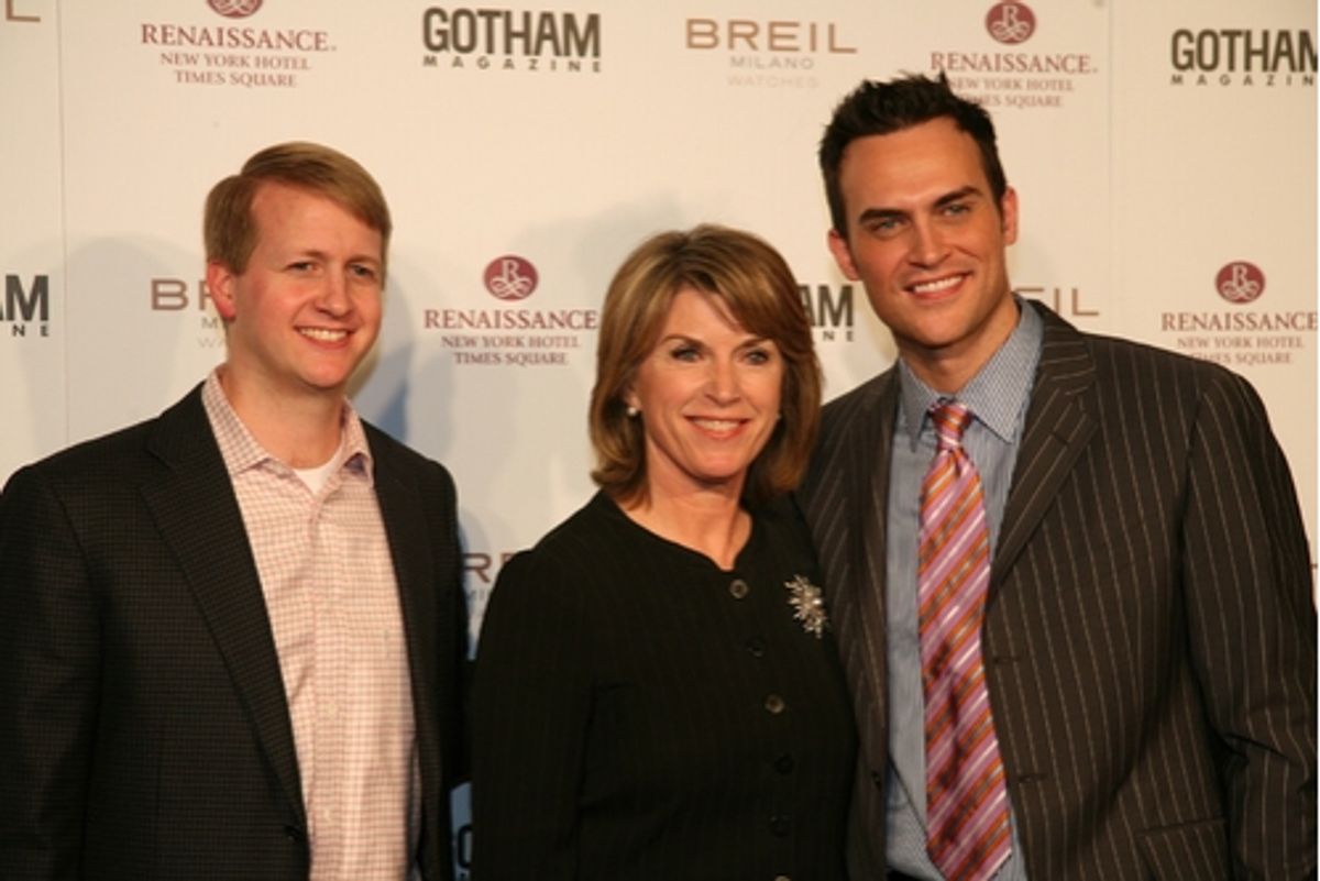 David Marriott, Kathleen Matthews, and Cheyenne Jackson at 