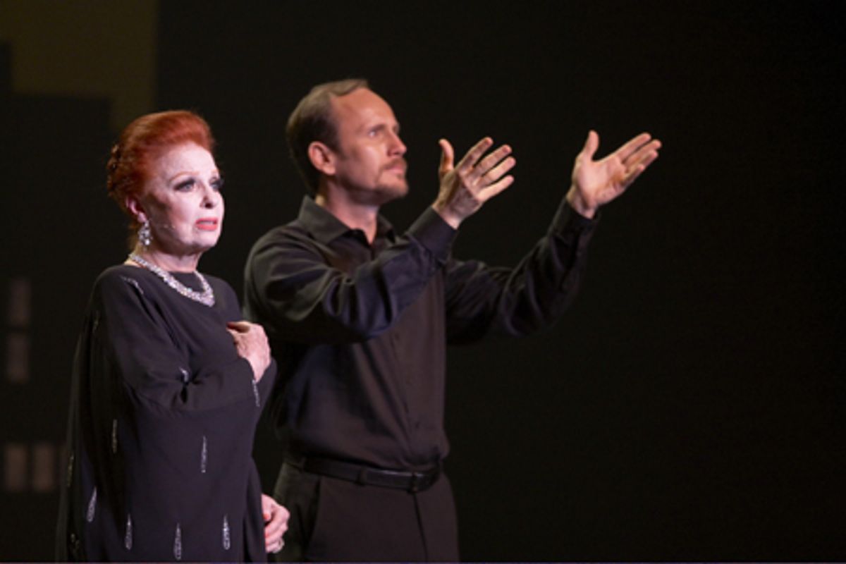 Carole Cook and interpreter Jon Maher at 