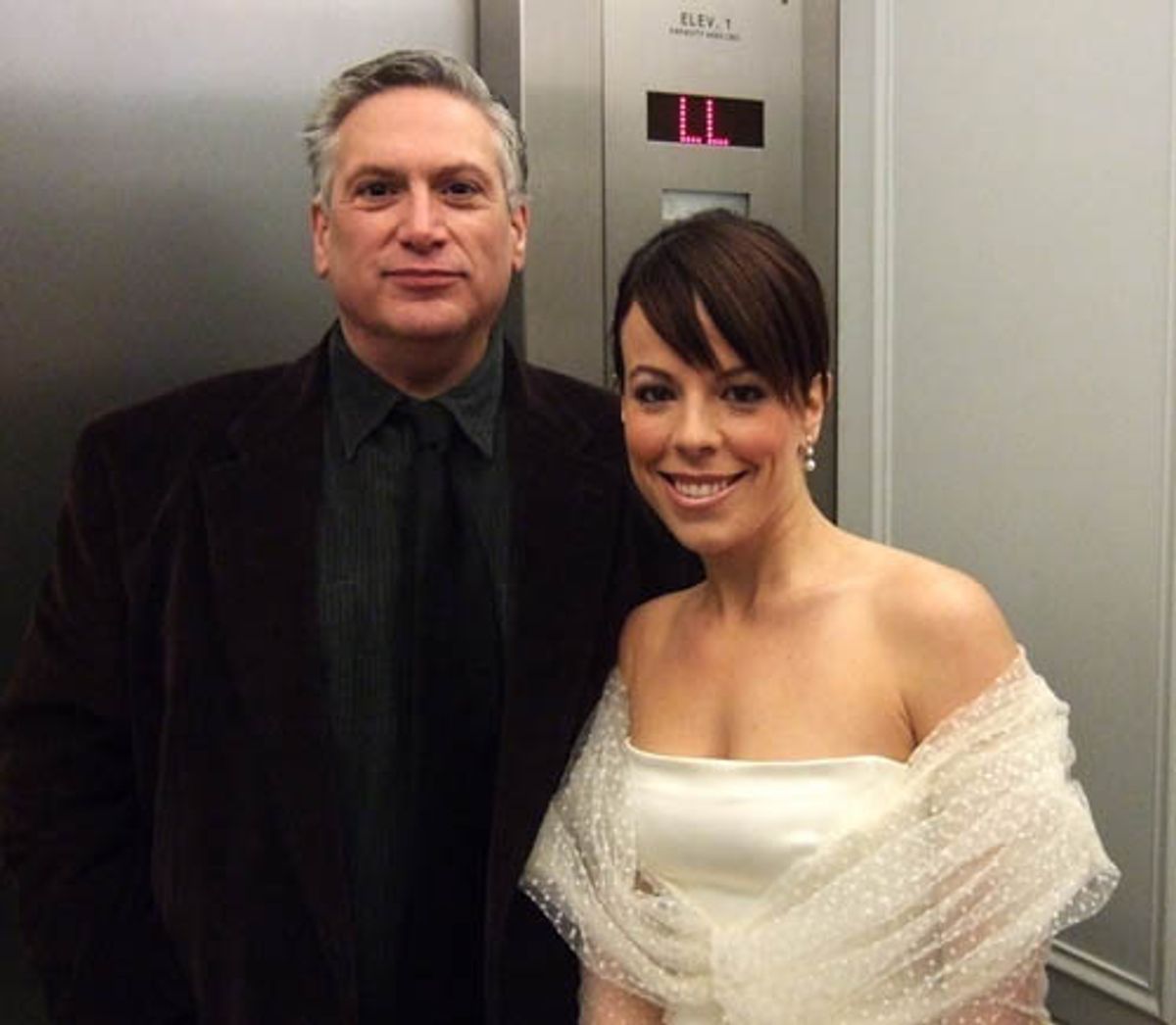 LESLIE KRITZER and I pose for the cameras. at 