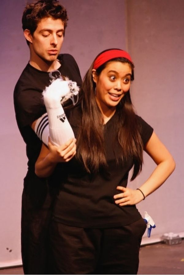 Stephen Sheffer (Oil Bird) and Brooke Ishibashi (Greenpeace worker, Loretta) Photo