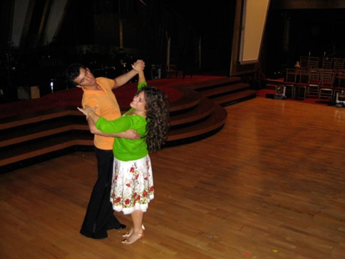 Marissa Jaret Winokur and Tony Dovolani: 'The stairs scare me to death!
But I was a little better this time.' at 