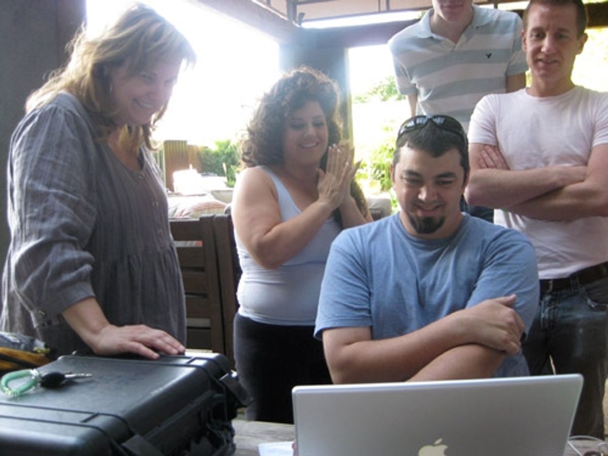 Marissa Jaret Winokur: 'All of us looking at the photos we just took.
It's awesome being able to see the photos right away. I never had that before' at 