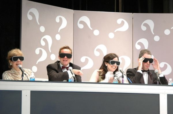 Betsey Palmer, Michael Riedel, Stephanie D'Abruzzo and Barry Saltzman get ready for t Photo